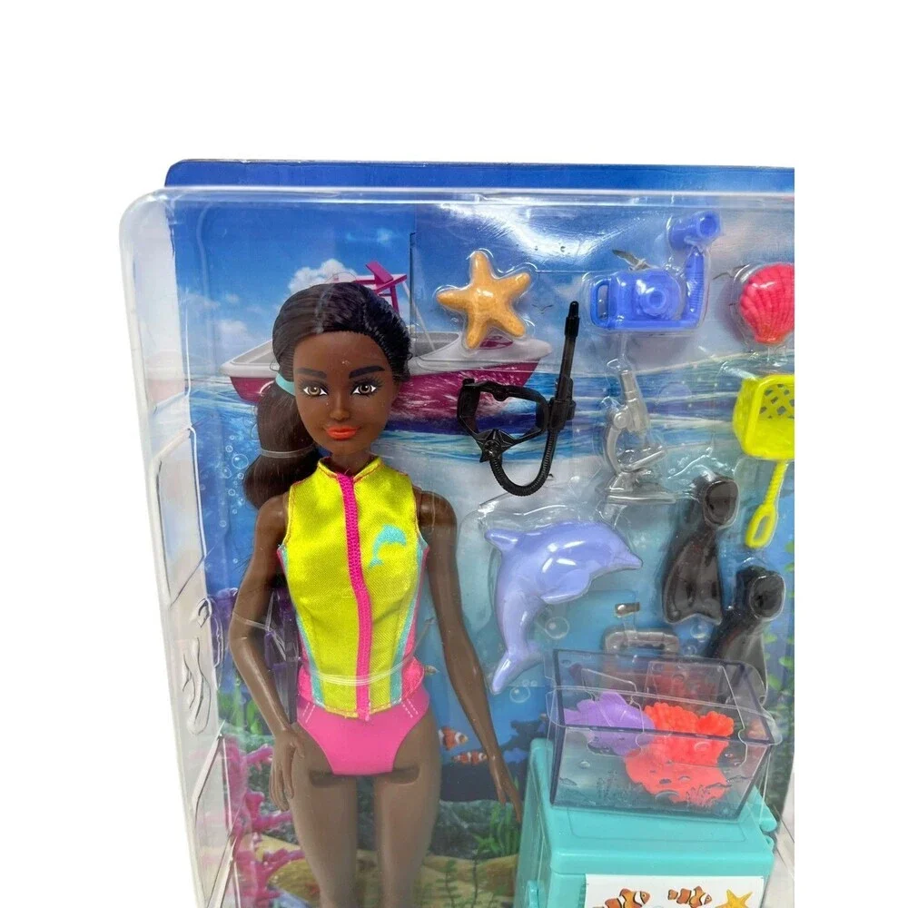 Barbie Marine Biologist Doll African American Black Hair Career Play Set New